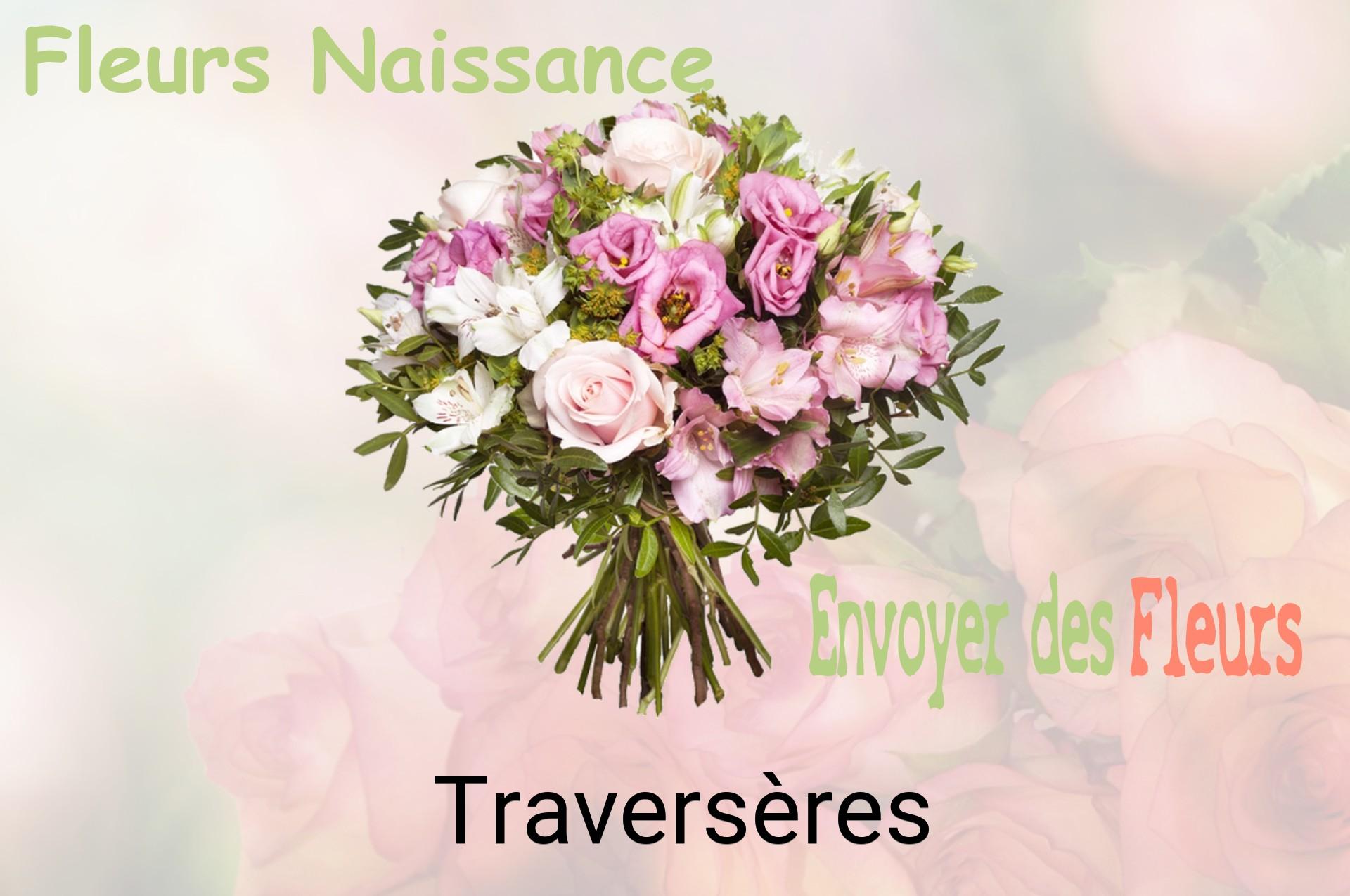 Bouquet de fleurs de naissance livré à Traversères