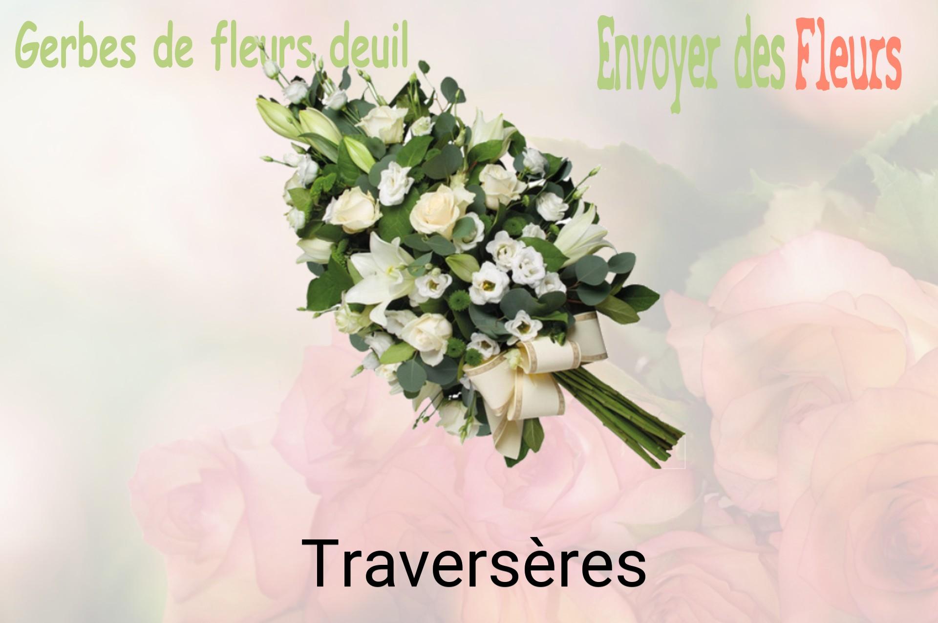 Gerbe de fleurs de deuil livrée à Traversères